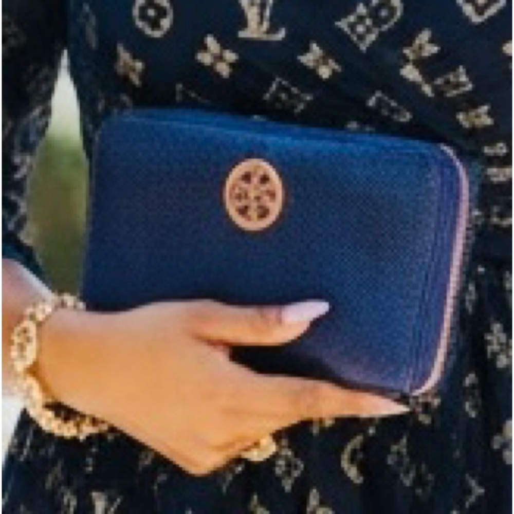 Tory Burch Python Snakeskin Leather Full Zip Cont… - image 1